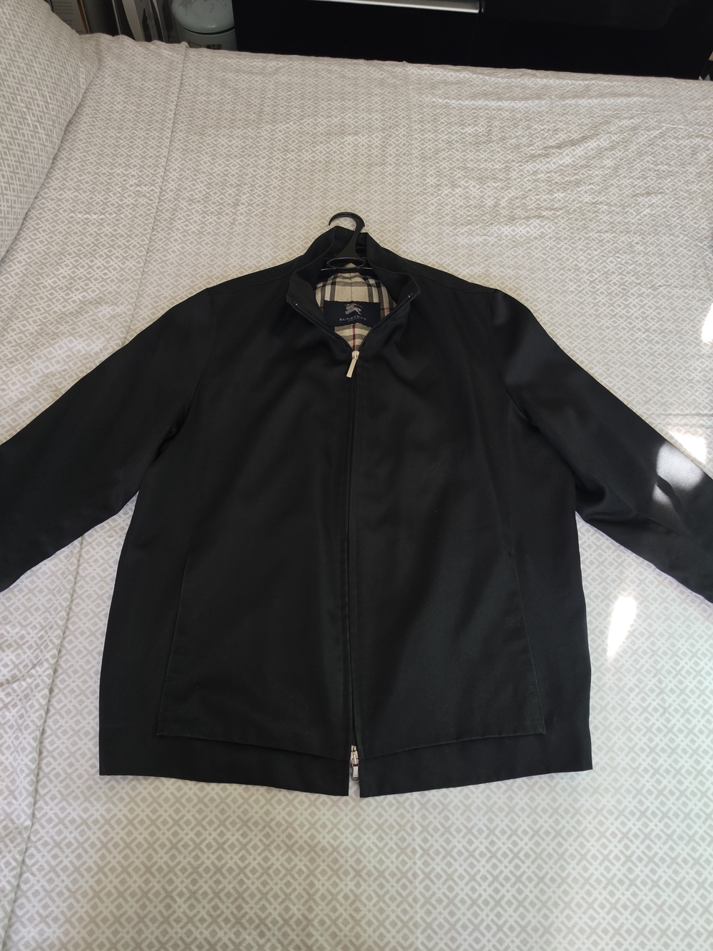 Burberry Black Lightweight Zip-Up Shirt Jacket